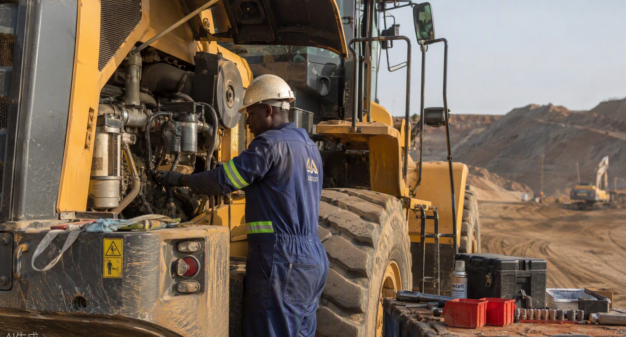 Prodrive technician servicing heavy equipment on site